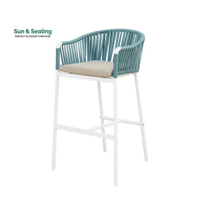 Hency Outdoor Patio Bar Chair 1 Chair for Balconey (Sky Blue) Braided &amp; Rope Bar Sets