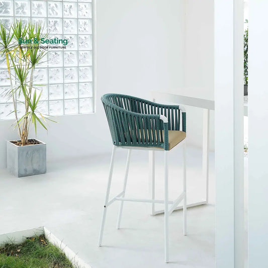 Hency Outdoor Patio Bar Chair 1 Chair for Balconey (Sky Blue) Braided & Rope Bar Sets