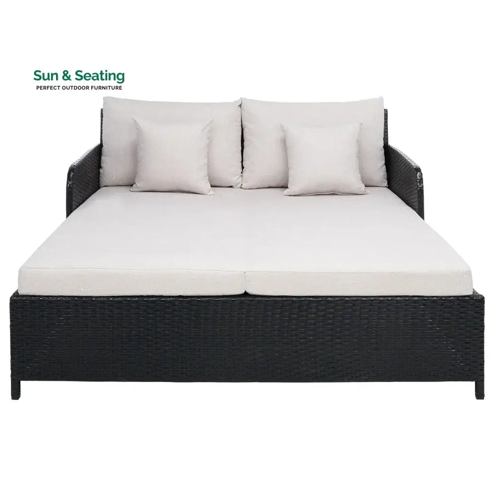 Heper Outdoor Poolside Sunbed With Cushion Daybed Sunbed