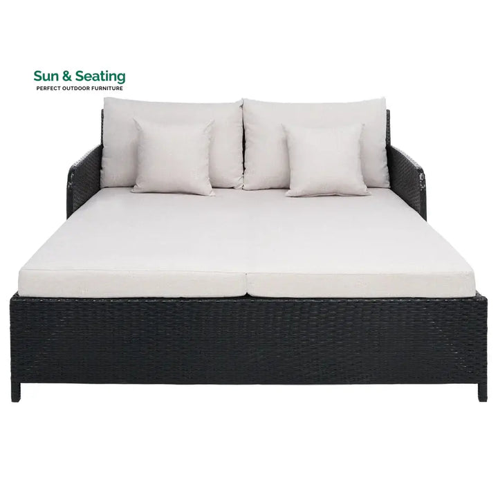 Heper Outdoor Poolside Sunbed With Cushion Daybed Sunbed