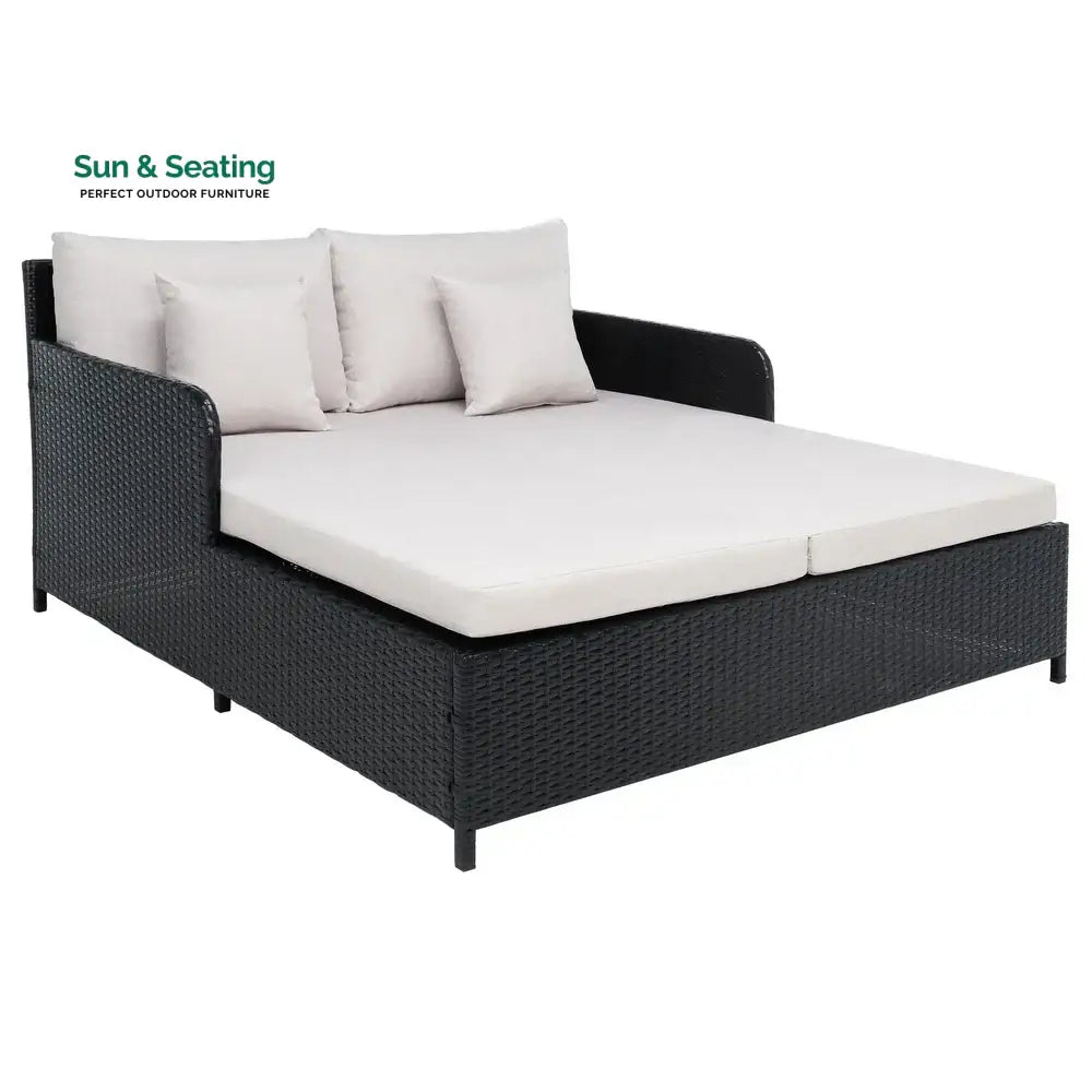 Heper Outdoor Poolside Sunbed With Cushion Daybed Sunbed