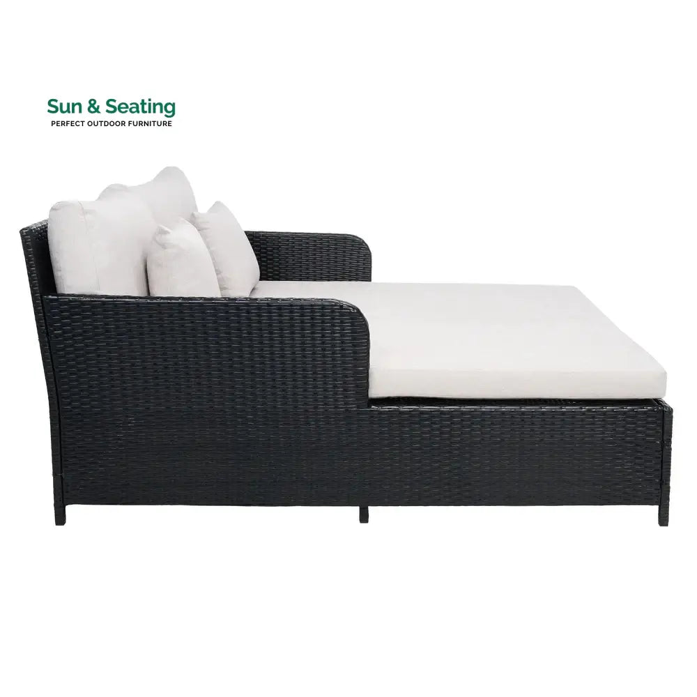 Heper Outdoor Poolside Sunbed With Cushion Daybed Sunbed