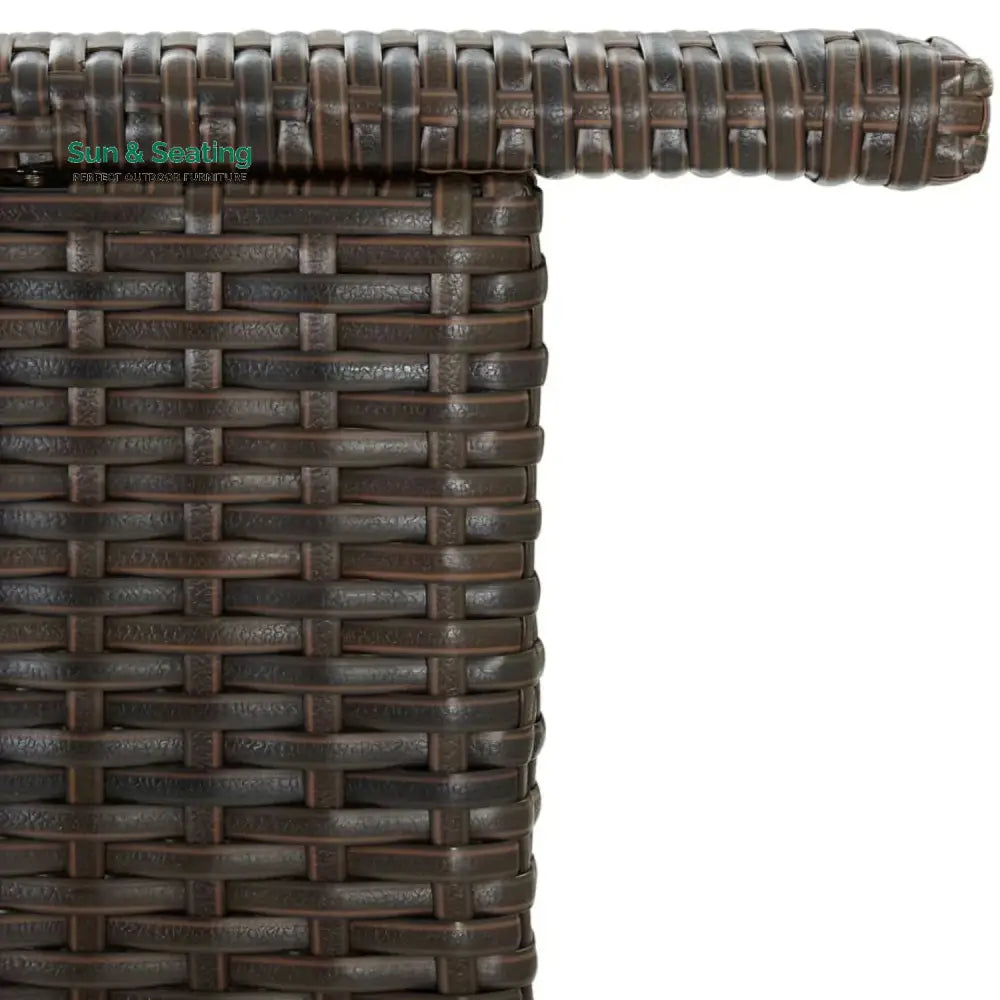 Herminia Outdoor Rattan Wicker Bar Table With a High-Top Design &amp; Integrated Storage Shelf Bar Table