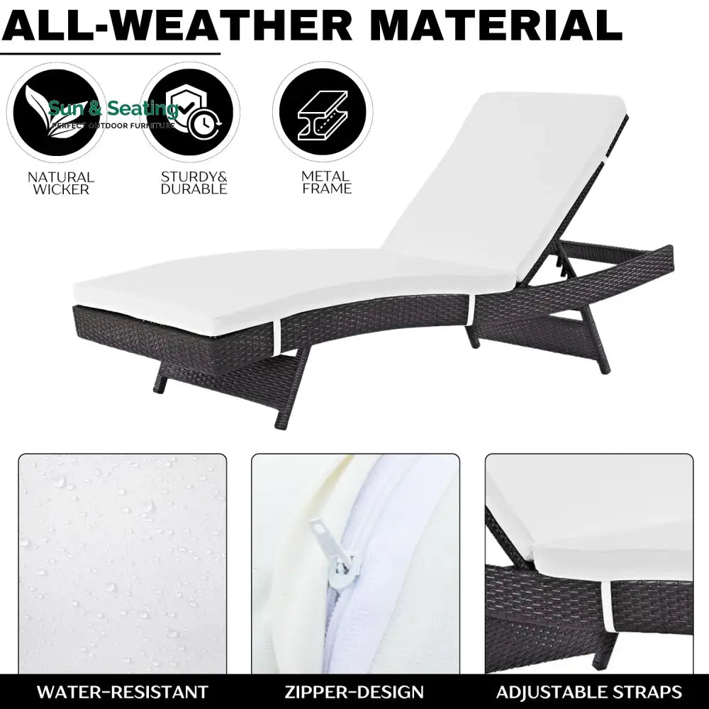 Hilda Outdoor Rattan Wicker Chaise Lounger For Poolside Lounger Set