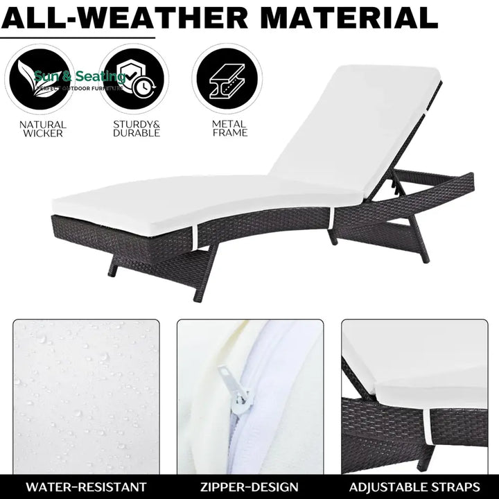 Hilda Outdoor Rattan Wicker Chaise Lounger For Poolside Lounger Set