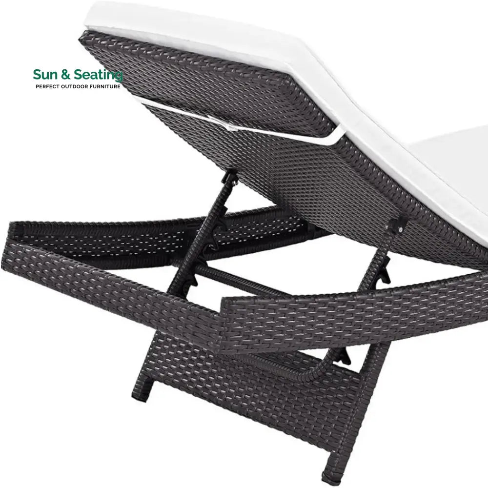 Hilda Outdoor Rattan Wicker Chaise Lounger For Poolside Lounger Set