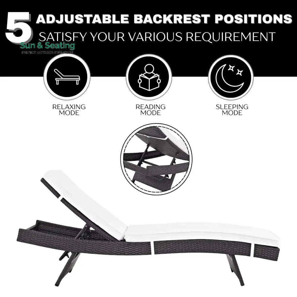 Hilda Outdoor Rattan Wicker Chaise Lounger For Poolside Lounger Set