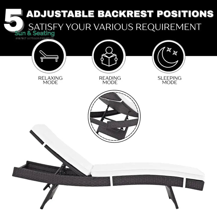 Hilda Outdoor Rattan Wicker Chaise Lounger For Poolside Lounger Set