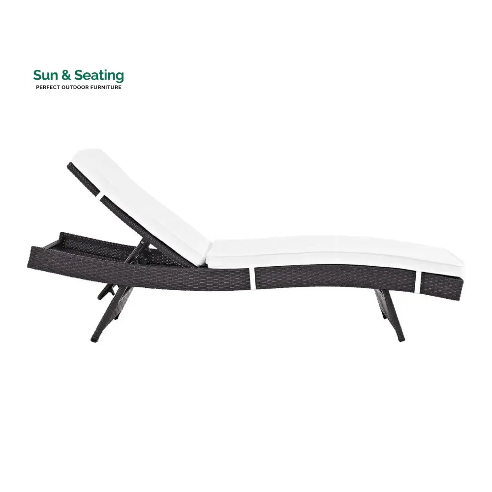Hilda Outdoor Rattan Wicker Chaise Lounger For Poolside Lounger Set