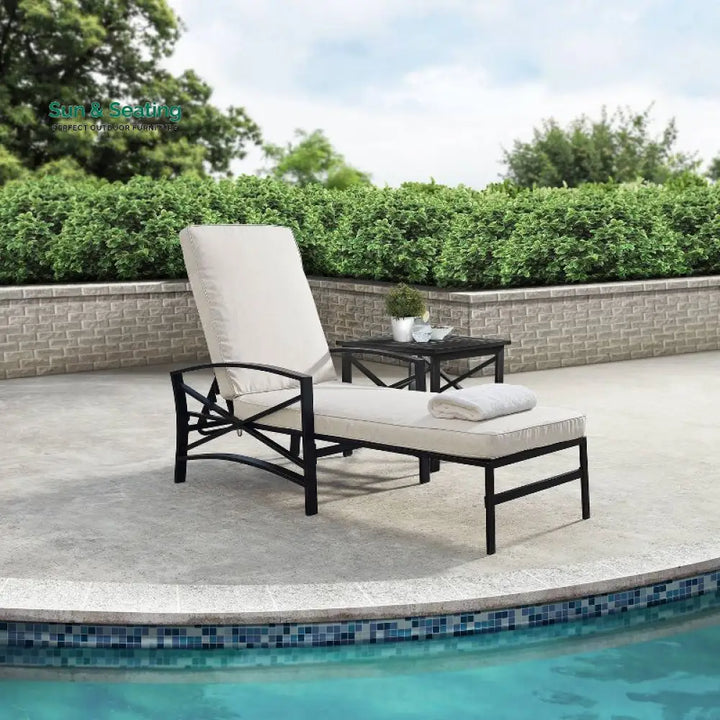 Hobbs Outdoor Swimming Poolside Lounger (Black) Loungers