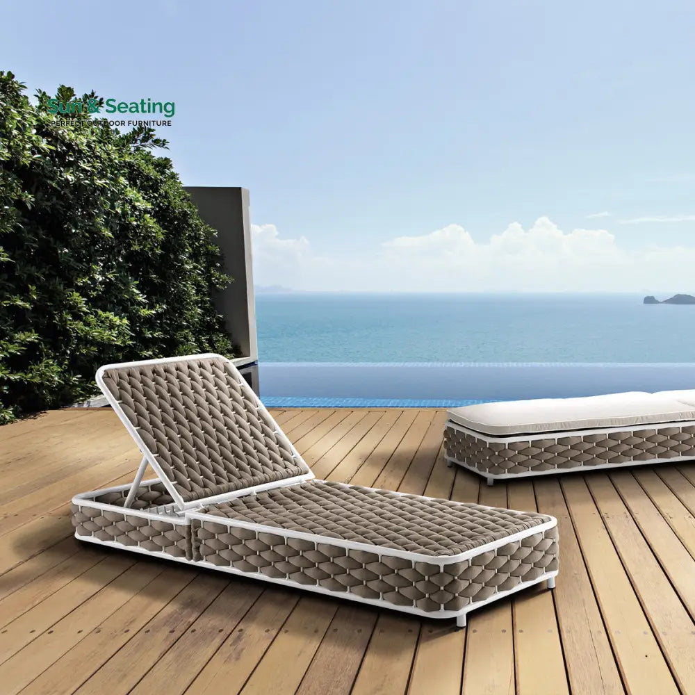Hola Outdoor Swimming Poolside Lounger (Rope Brown) Loungers