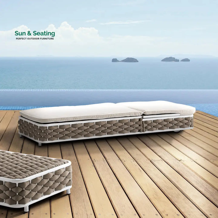 Hola Outdoor Swimming Poolside Lounger (Rope Brown) Loungers
