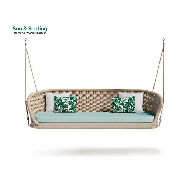 Hoshin Double Seater Hanging Swing Without Stand For Balcony Garden Swing (Tan) Braided &amp; Rope Swings