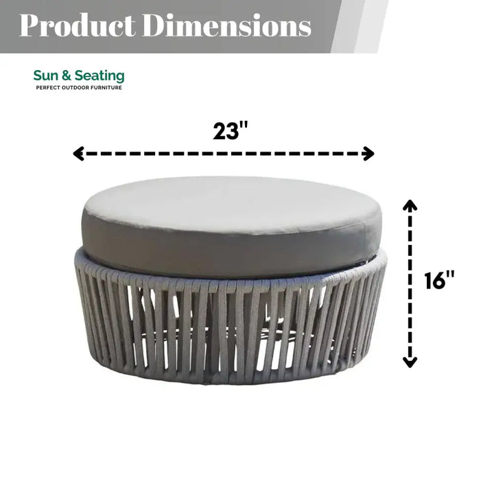 Hritika Round Outdoor Rope Footstool Footrest