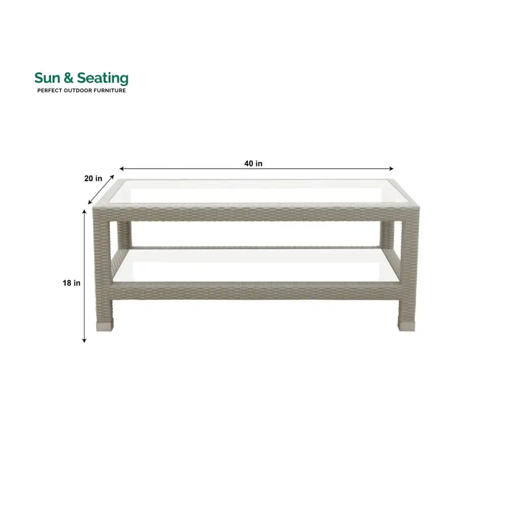 Hudson Outdoor Garden Balcony Sofa Set 3 Seater 2 Seater With 2 Single Seater and 1 Center Table With 1 Side Table Set
