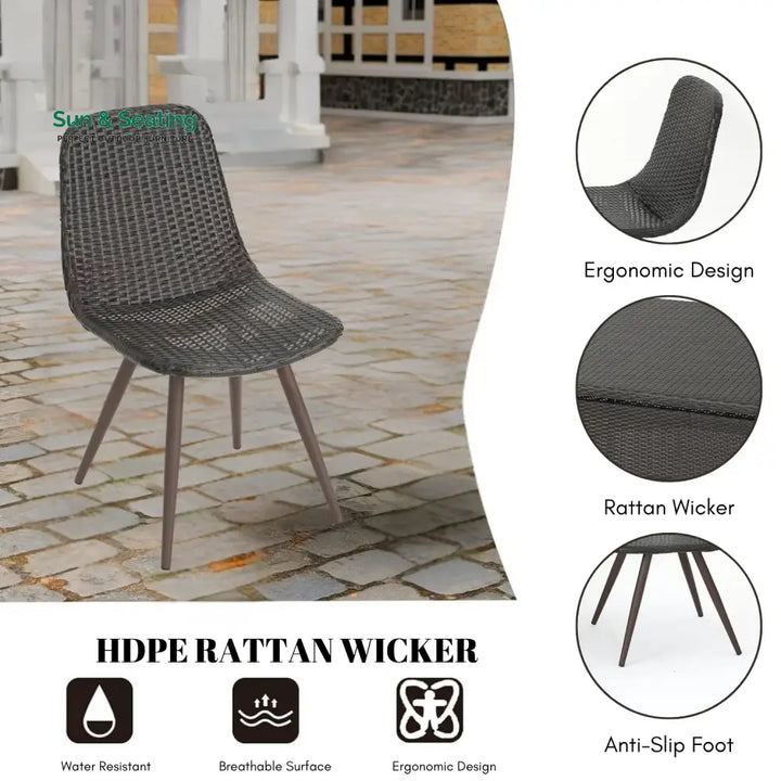 Ikram Outdoor All-Weather Resistant Rattan Wicker 7-Piece Dining Set Dining Set