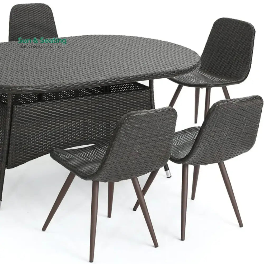 Ikram Outdoor All-Weather Resistant Rattan Wicker 7-Piece Dining Set Dining Set