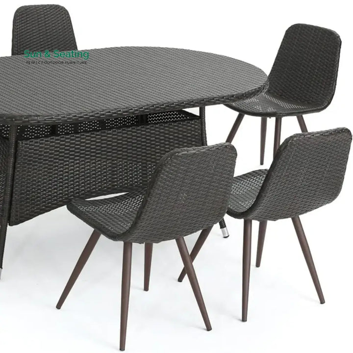 Ikram Outdoor All-Weather Resistant Rattan Wicker 7-Piece Dining Set Dining Set