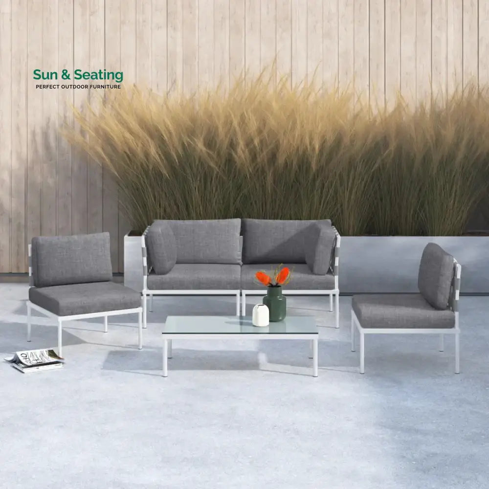 Ilin Outdoor Garden Balcony Sofa Set 2 Seater 2 Single seater and 1 Center Table Set Braid &amp; Rope Sofa Sets