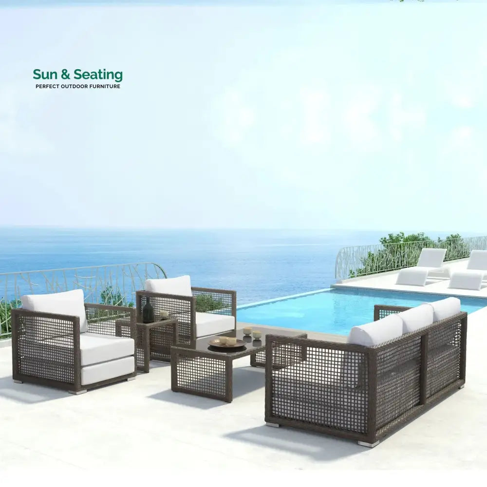 Ilsa Outdoor Rattan Wicker 5-Seater Sofa Set Sofa Set