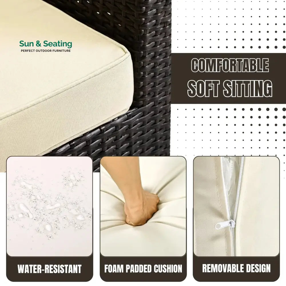 Inas Outdoor All-Weather Wicker Single Seater Sofa Sofa Set