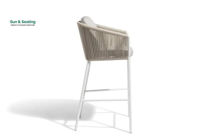 Ince Outdoor Patio Bar Chair 2 Chair For Balcony Braided &amp; Rope Bar Sets