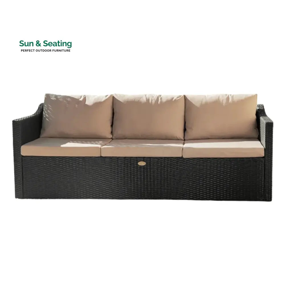 Indulekha Outdoor All-Weather Rattan Wicker Three Seater Sofa Sofa Set