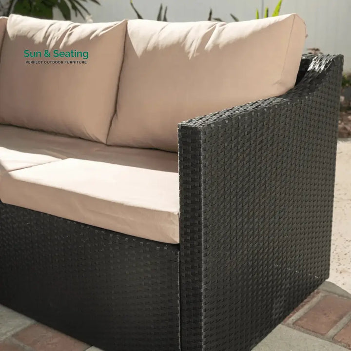 Indulekha Outdoor All-Weather Rattan Wicker Three Seater Sofa Sofa Set