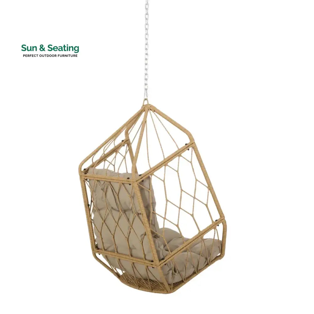 Ines Single Seater Hanging Swing Without Stand For Balcony Garden Swing (Honey) Swings