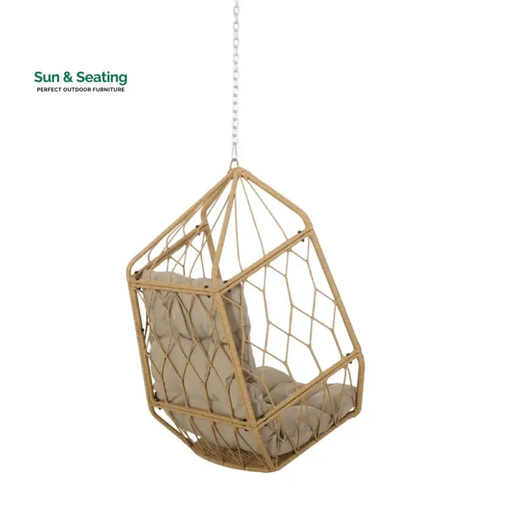 Ines Single Seater Hanging Swing Without Stand For Balcony Garden Swing (Honey) Swings