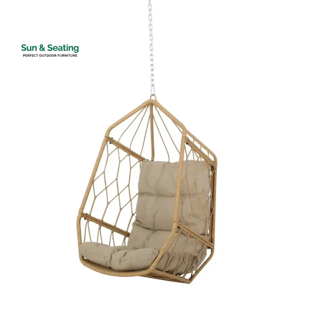 Ines Single Seater Hanging Swing Without Stand For Balcony Garden Swing (Honey) Swings