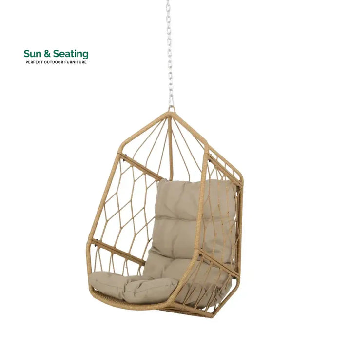 Ines Single Seater Hanging Swing Without Stand For Balcony Garden Swing (Honey) Swings