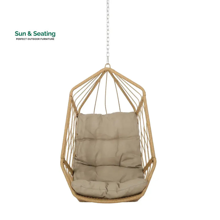 Ines Single Seater Hanging Swing Without Stand For Balcony Garden Swing (Honey) Swings