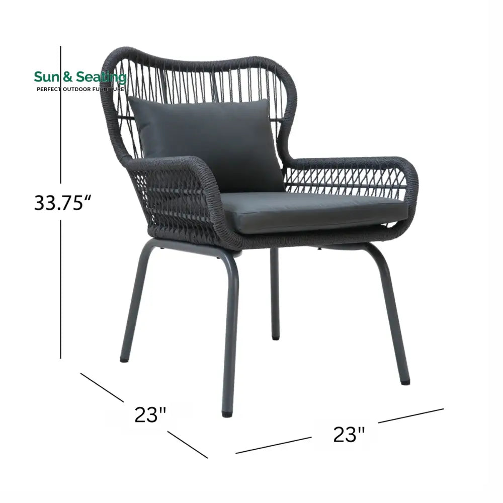 Intra Outdoor Patio Seating Set 2 Chairs and 1 Table Set Coffee Table Sets