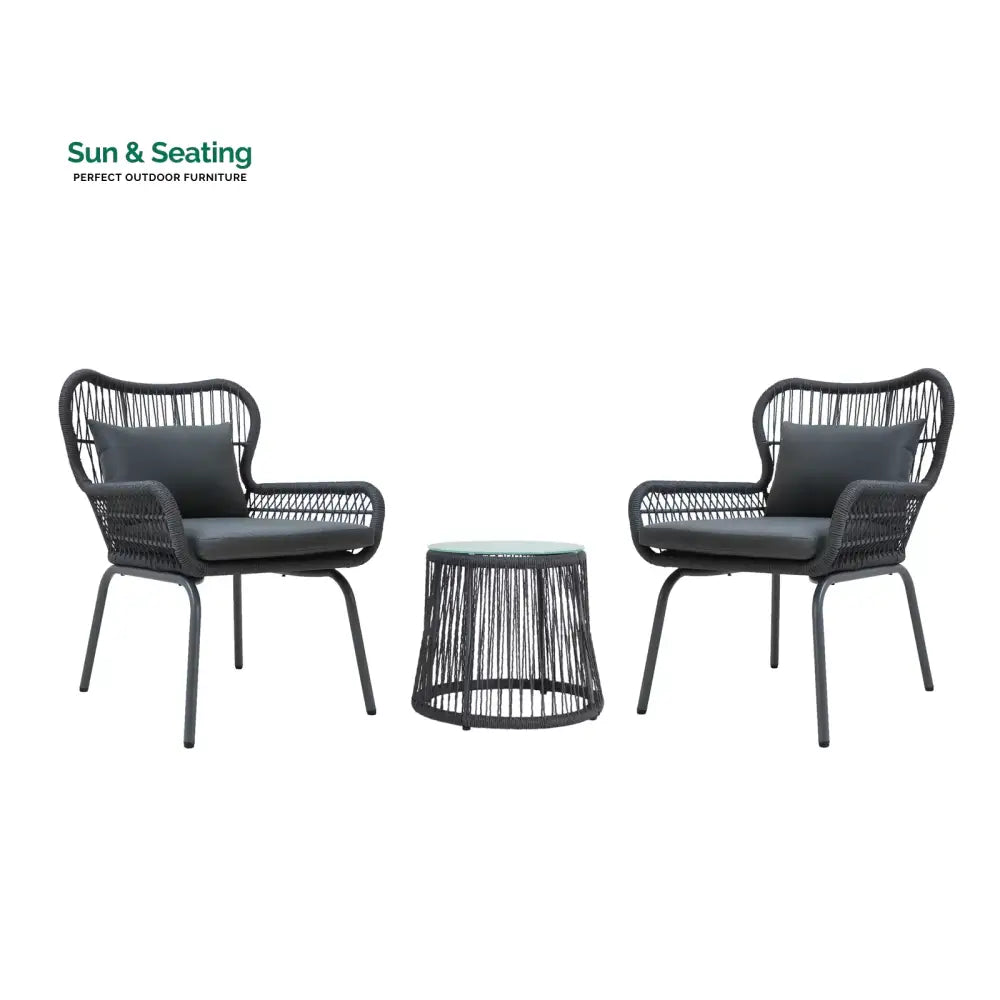 Intra Outdoor Patio Seating Set 2 Chairs and 1 Table Set Coffee Table Sets