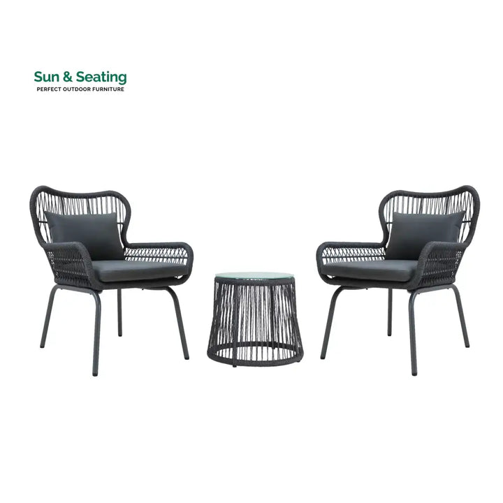 Intra Outdoor Patio Seating Set 2 Chairs and 1 Table Set Coffee Table Sets