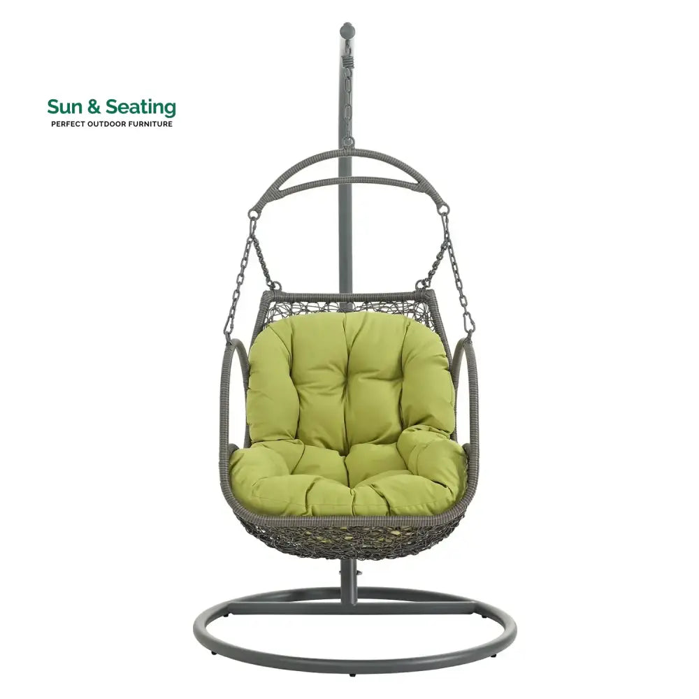 Ireti Outdoor Rattan Wicker Hanging Swing Chair with Cushion Swing