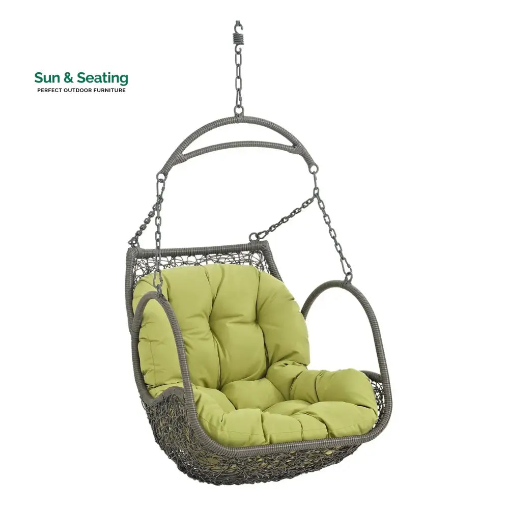 Ireti Outdoor Rattan Wicker Hanging Swing Chair with Cushion Swing