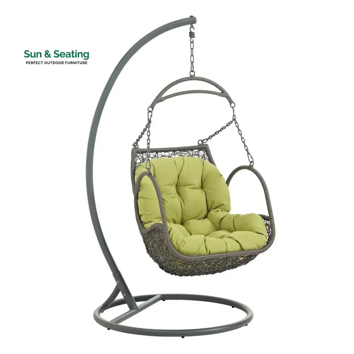 Ireti Outdoor Rattan Wicker Hanging Swing Chair with Cushion Swing