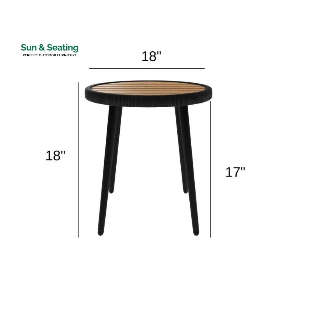 Irix Outdoor Patio Seating Set 2 Chairs and 1 Table Set (Black + White) Coffee Table Sets