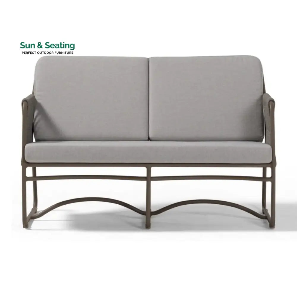 Isabeau Outdoor Rope Loveseat Sofa Set With Wooden Top Table Sofa Set