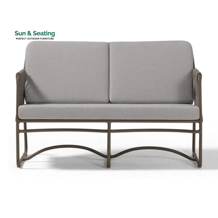 Isabeau Outdoor Rope Loveseat Sofa Set With Wooden Top Table Sofa Set