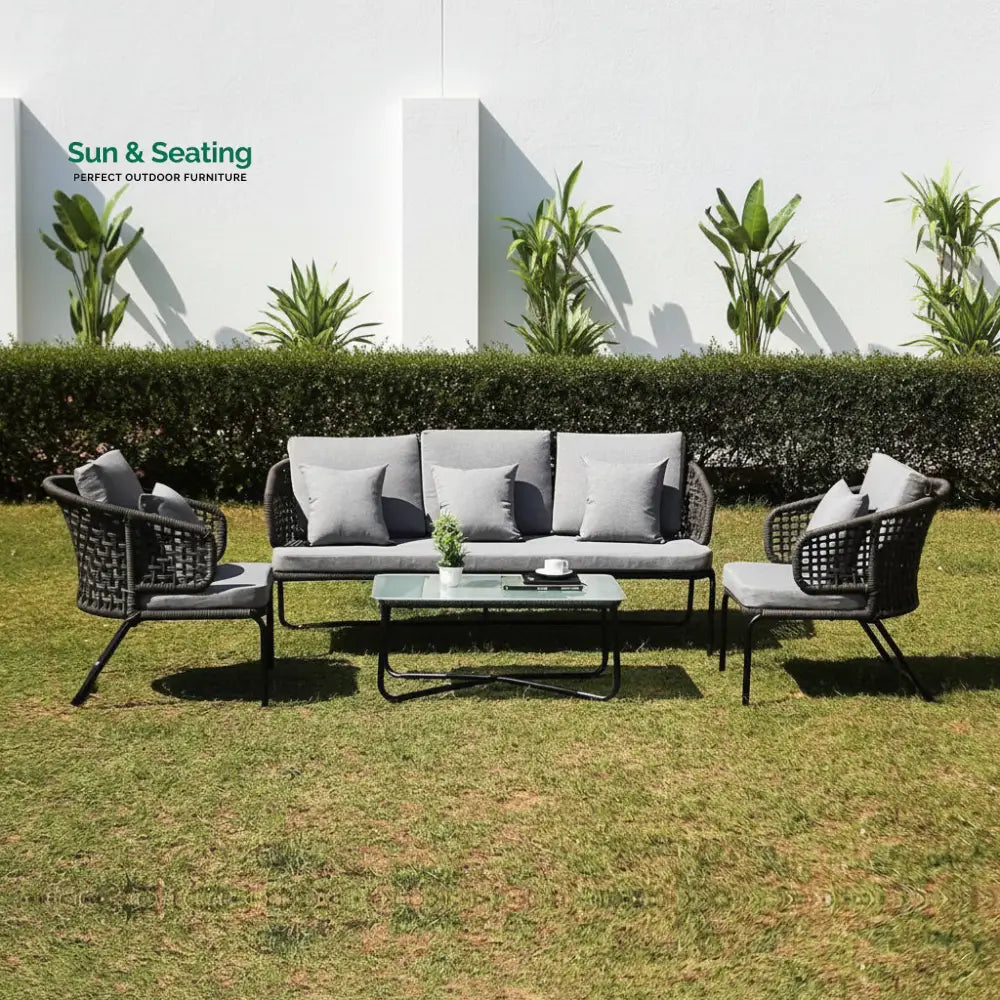 Ishira Outdoor 5 Seater Rope Conversation Sofa Set Sofa Set