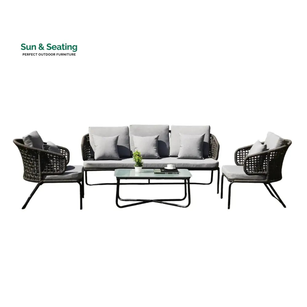 Ishira Outdoor 5 Seater Rope Conversation Sofa Set Sofa Set
