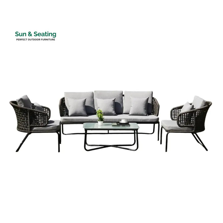 Ishira Outdoor 5 Seater Rope Conversation Sofa Set Sofa Set