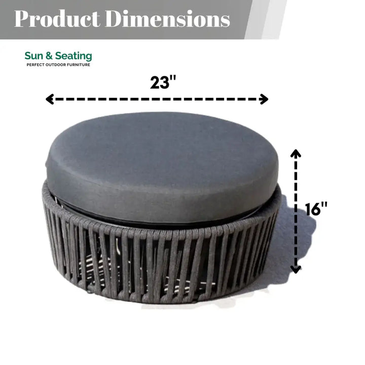 Ishvika Round Outdoor Rope Footstool Footrest
