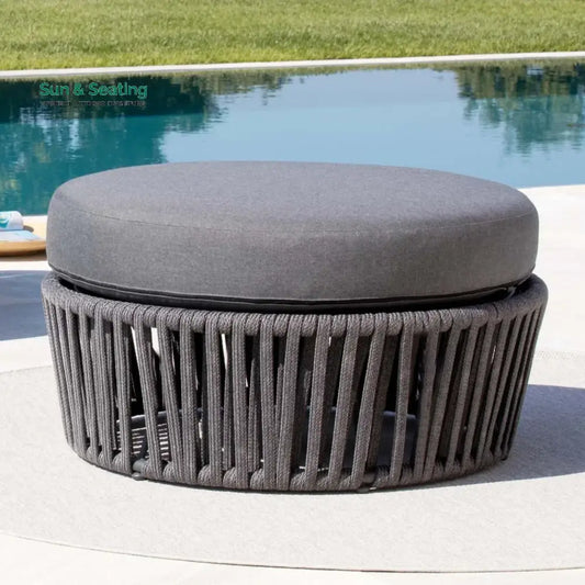 Ishvika Round Outdoor Rope Footstool Footrest
