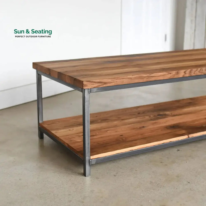 Isla Laila 2-Tier Natural Wood Top Center Table Center Table