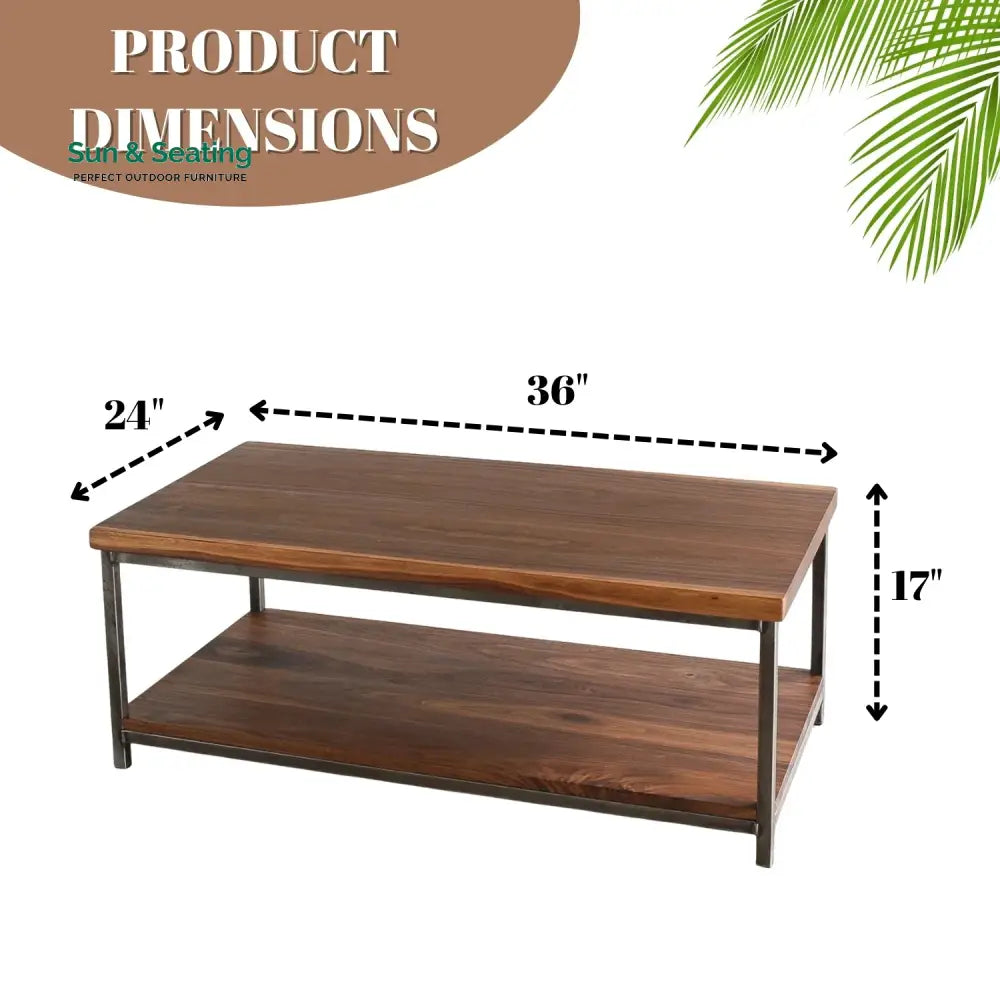 Isla Laila 2-Tier Natural Wood Top Center Table Center Table