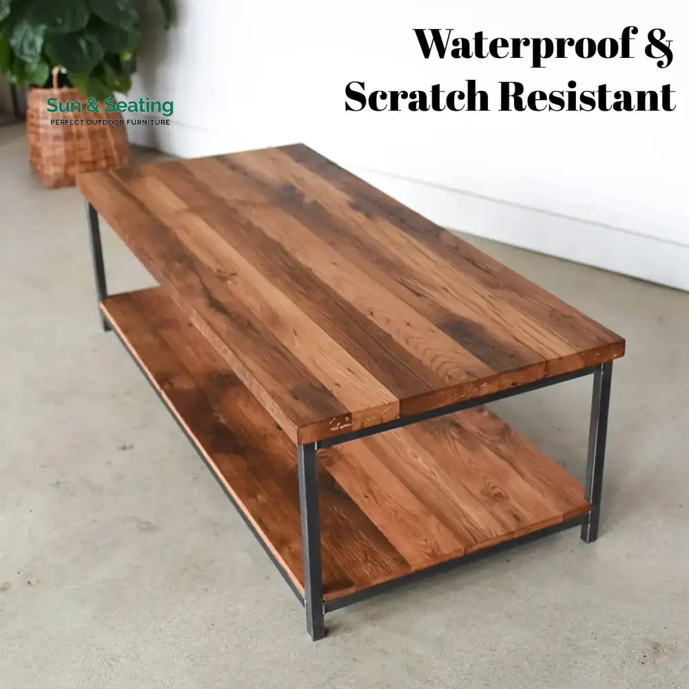 Isla Laila 2-Tier Natural Wood Top Center Table Center Table